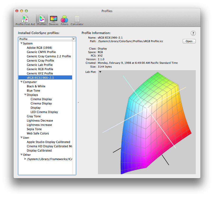 mac color profile download