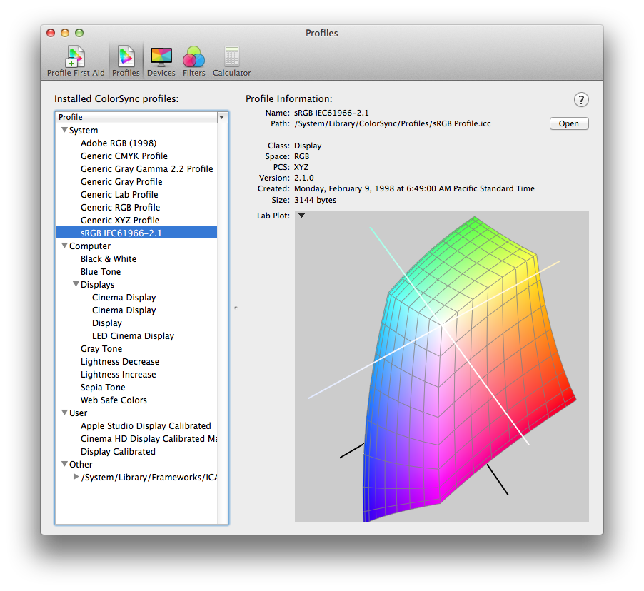 best color profile for mac