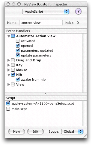 Selecting the parameters-related handlers for action views