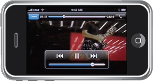 Media player interface with transport controls