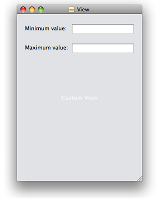 The settings view user interface in Interface Builder.