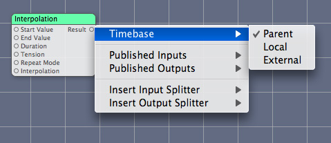 The time base setting for the Interpolation patch