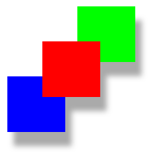 Three rectangles painted to a transparency layer