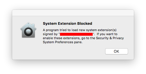 System Extension Blocked