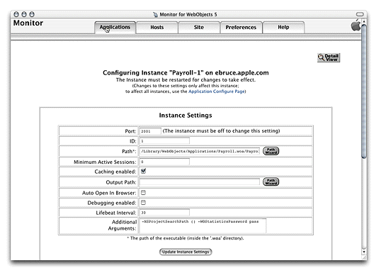 Setting a password for an instance’s statistics page