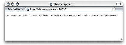 Page returned by wotaskd when the site is password-protected
