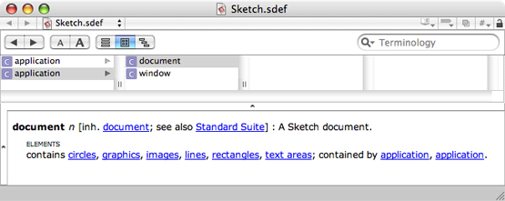 The document class in the Sketch dictionary