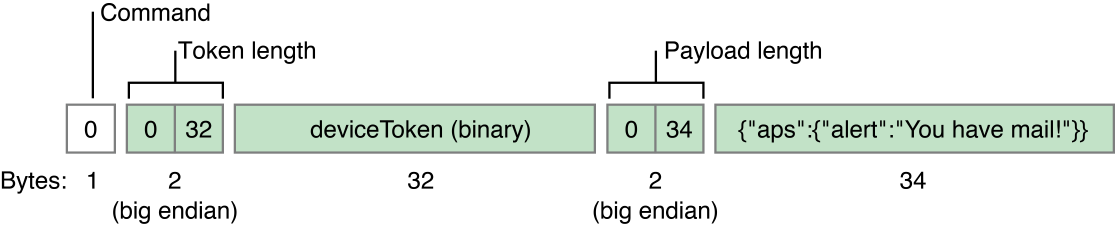 Binary format of a remote notification