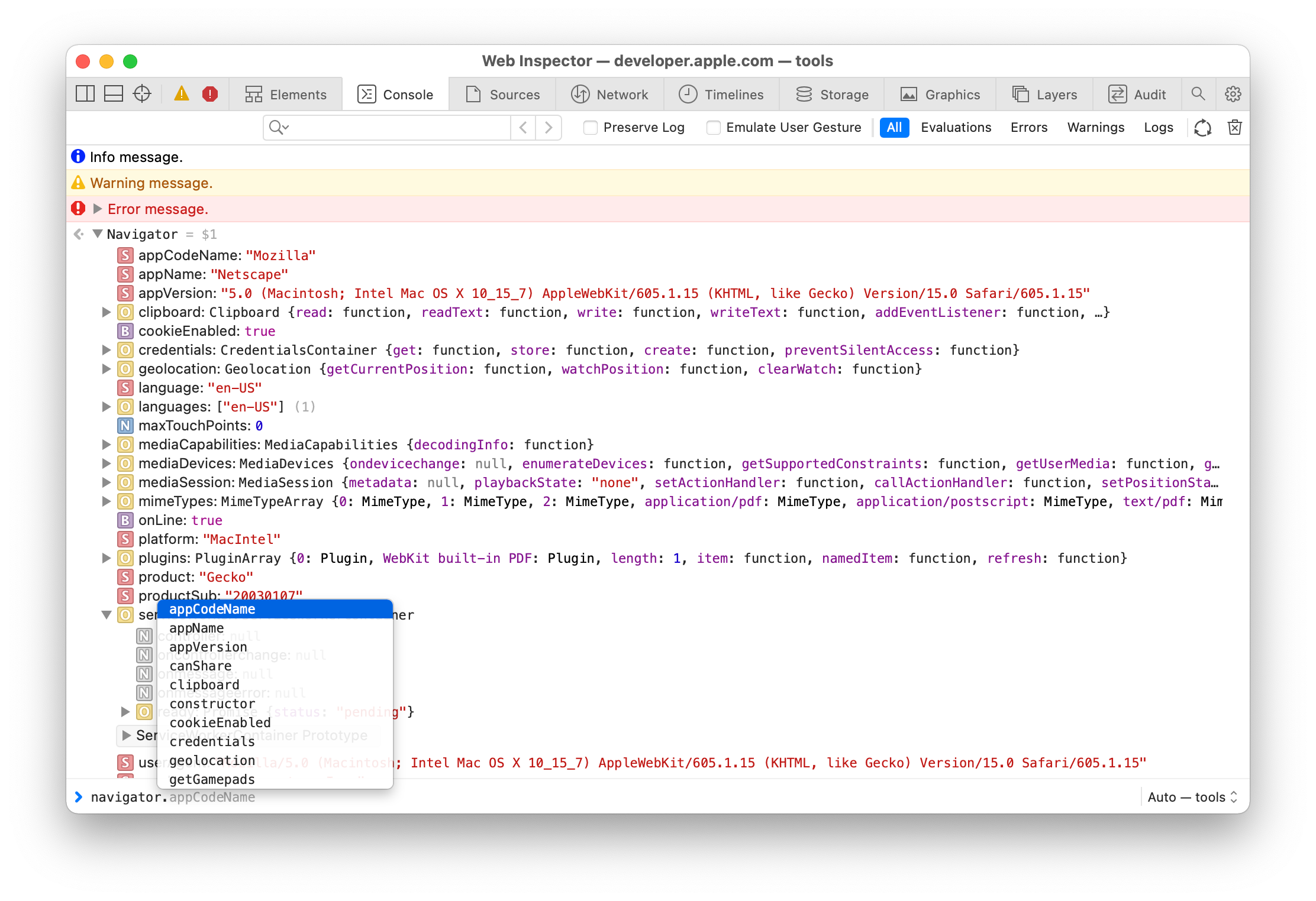 Developer Console view tabs appear behind frame when console is