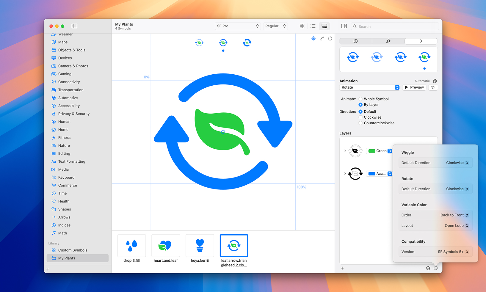 显示 SF Symbols 中的注释工具的 macOS 屏幕