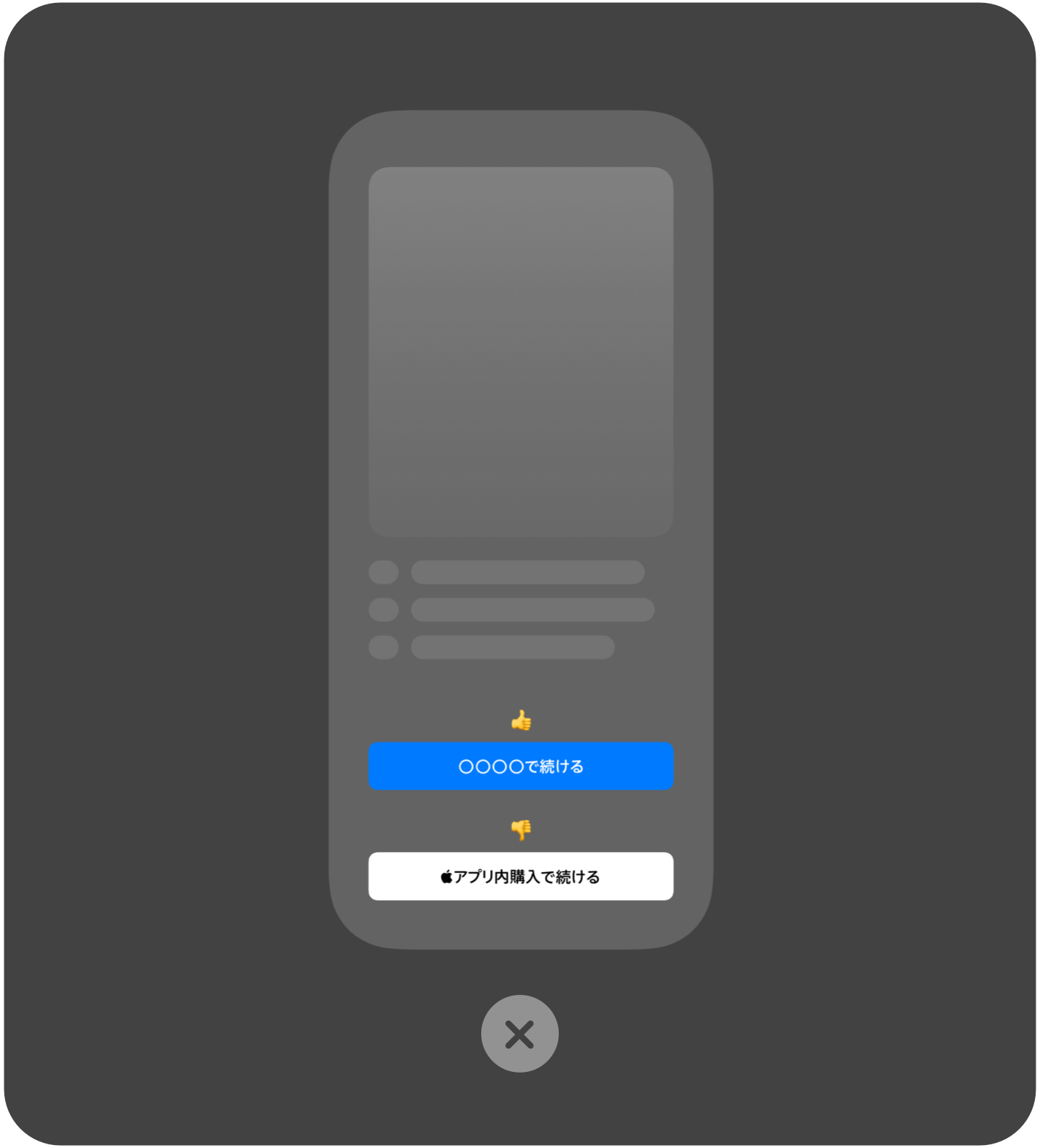 決済フローのステップ3：デベロッパとのトランザクションが行われることを知らせる開示シートが表示されている