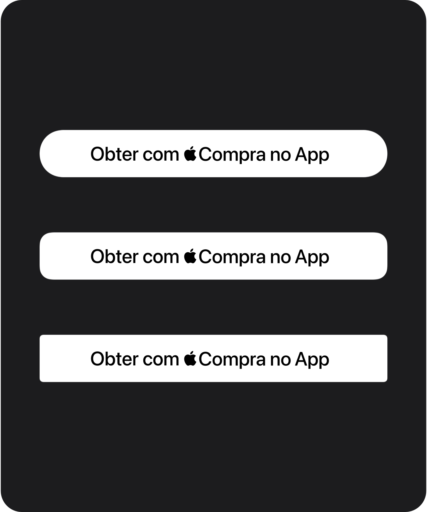 Diretrizes de raio do canto que demonstram como personalizar o estilo dos botões da Compra no App com a Apple.