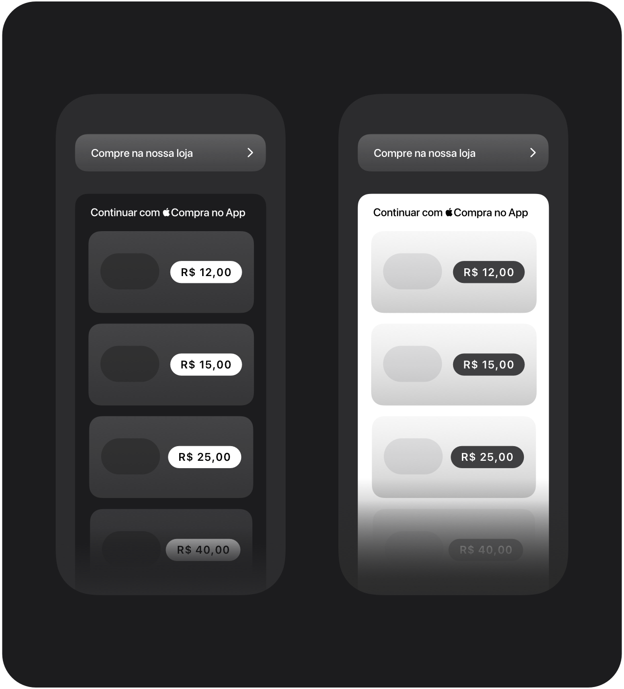 Fluxo de pagamento com vários itens da Compra no App com a Apple
