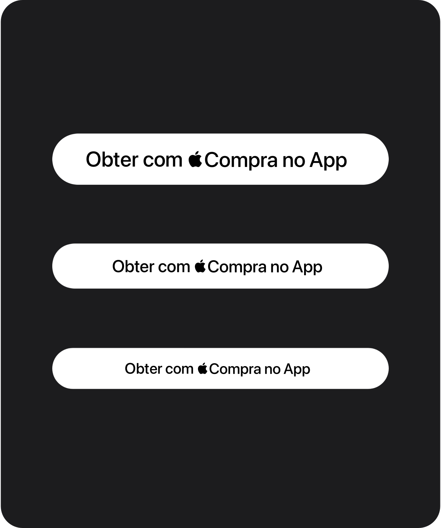 Diretrizes de tamanho de texto com as especificações da fonte SF Pro Medium para botões da Compra no App com a Apple