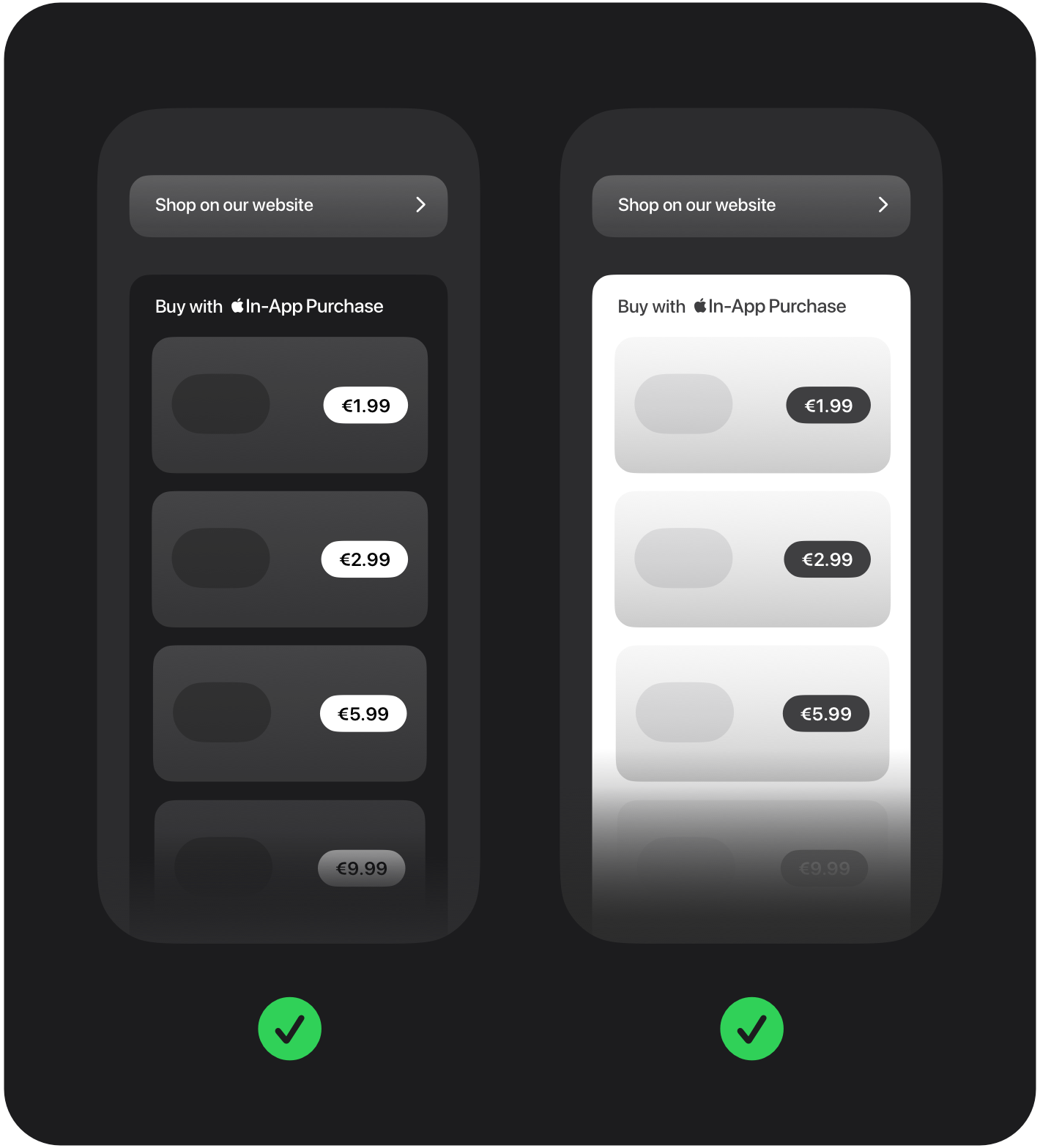 Payment flow with multiple Apple In-App Purchase items presented together