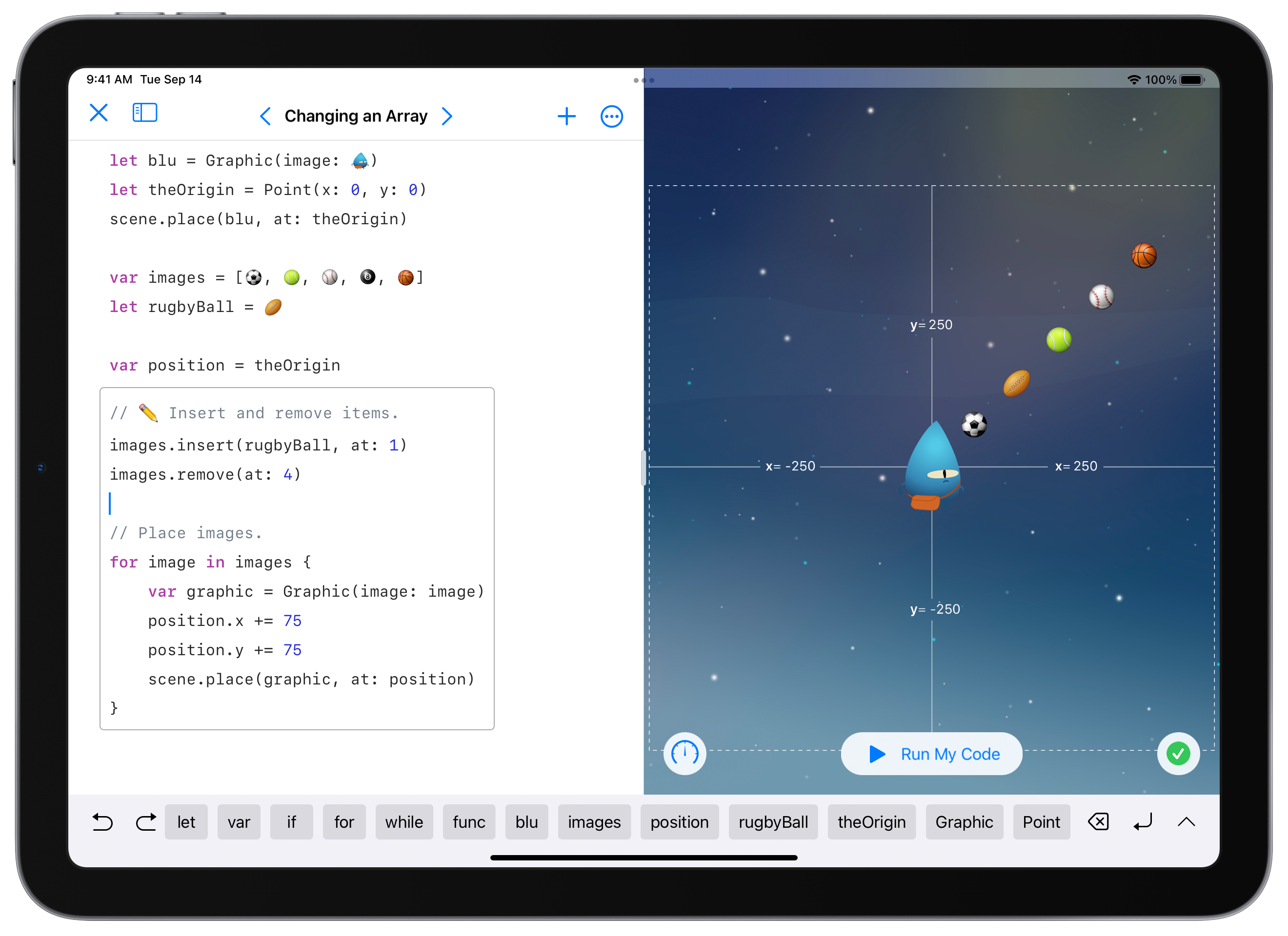 iPad using Swift Playground.