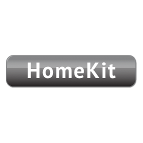 An illustration of a button incorrectly titled 'HomeKit' with a custom gradient background.